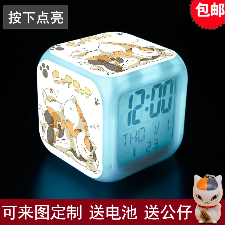 

Natsume Friends Account Colorful Alarm Clock Cat Teacher Anime Peripheral Electronic Clock Creative Birthday Gift Small Night La