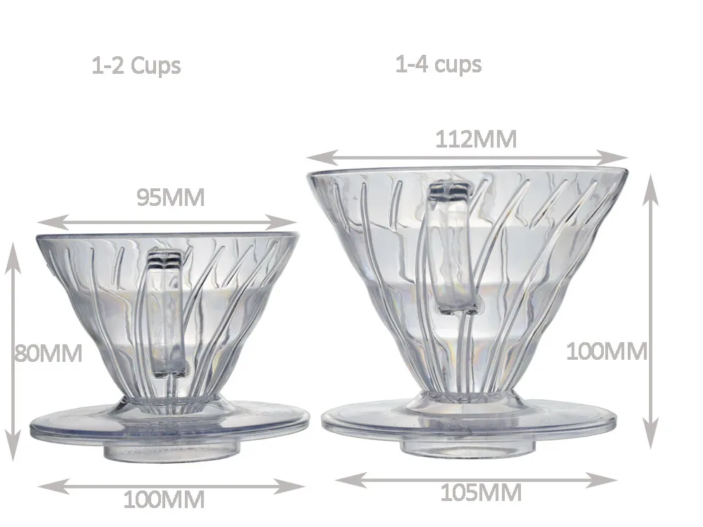 V60 Кофе Воронка-дриппер для теплостойкой смолы 2/4 чашки для бариста Кофе чайник Кофе фильтр кофейные фильтры для многократного использования