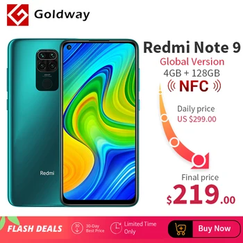 

Global Version Xiaomi Redmi Note 9 4GB 128GB NFC Smartphone Helio G85 Octa Core 48MP Quad Rear Camera 6.53" DotDisplay 5020mAh