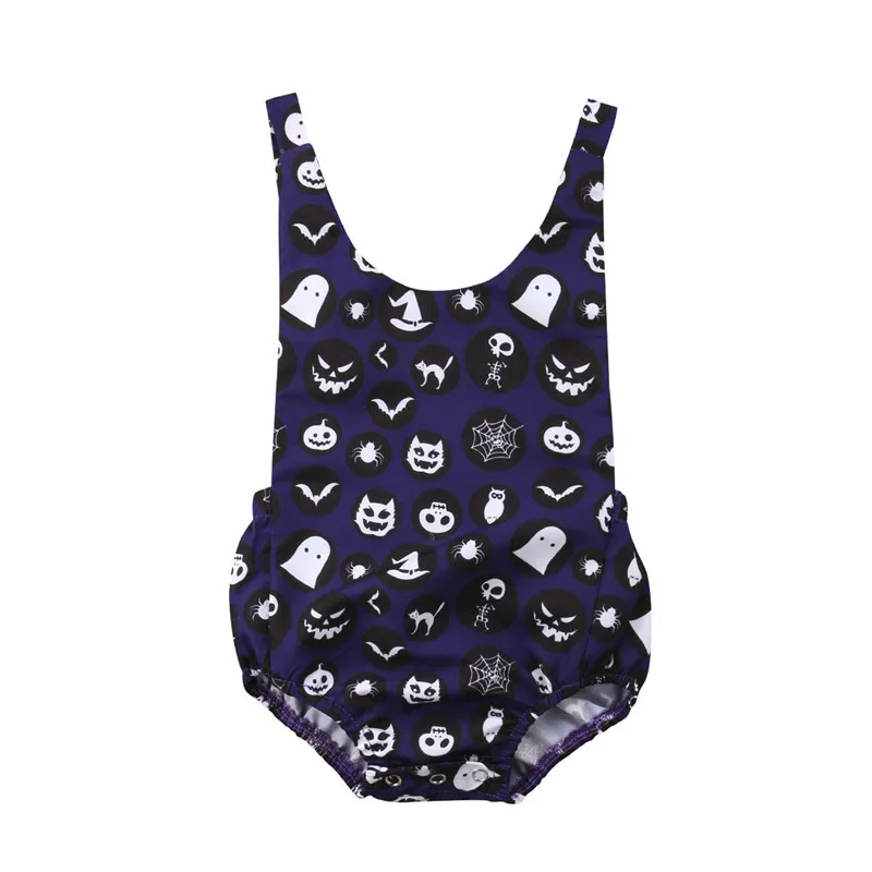 Newborn Baby Boys Girls Halloween Costume Bodysuit Skull Devil Bodysuit Clothes Cotton O-neck Sleeveless Bodysuits Baby Clothes