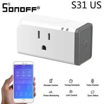 

Sonoff S31 Timer Plug,Energy Monitor US Socket Outlet,smart Home Automation APP Control Plug,work With Alexa Echo Google Home