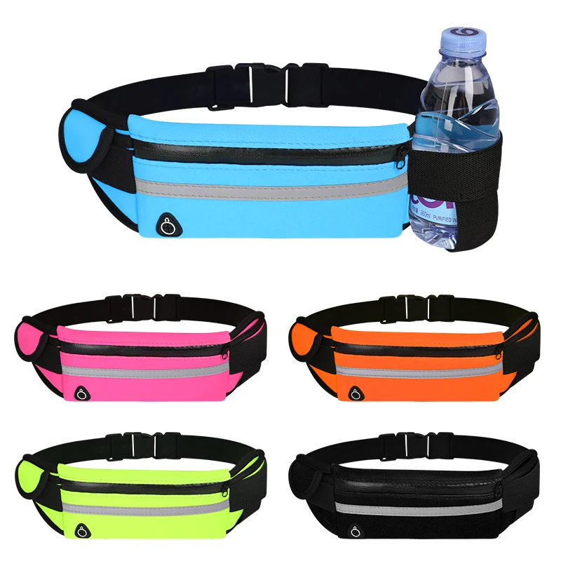 Running Gym Water Bottle MP3 Phone Key Card Holder Sports Waist Bag Belt Bum Bag 