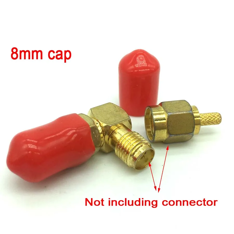 

100PCS Diameter of 8mm Plastic Covers Dust Cap Red Protective Case for SMA Male Connector