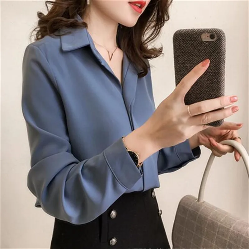 

White Chiffon Office Blouse Women 2020 Vintage Long Sleeves Autumn Female Plsu Size Shirts Blouses Tops Blusas Mujer De Moda