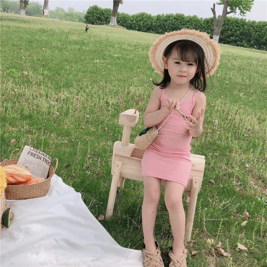 Roupas de Verão Algodão sem Mangas Crianças Novas Meninas Colete Bebê Elástico Cabresto Topos Menina Moda Estilingue Roupas 2020 8 algodão sem mangas colete bebê crianças elástico