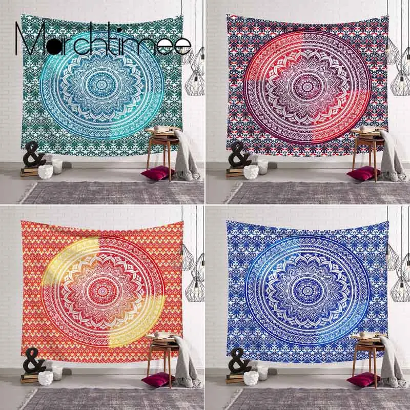 Witchcraft Boho Decor Mandala Tapestry Wall Hanging Psychedelic Hippie Wall Tapestry Blanket Yoga Shaw Thin Bohemian Beach Towel