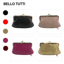 BELLO TUTTI, Новое Стильное портмоне для монет, держатель для карт из натуральной кожи, кошелек с металлической рамкой, кошелек для девочек