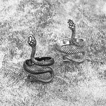

Jewelry Snake Rings for Men Women Gothic Punk Stainless Steel Snake Ring Open Adjustable Finger Jewlery Rings Hip Hop