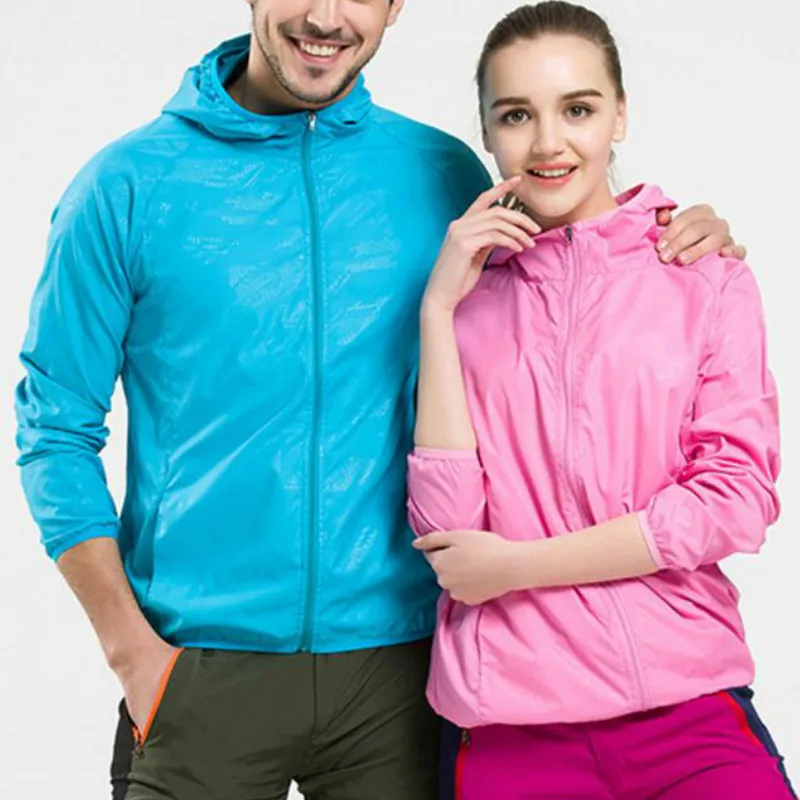 Men Women Quick Dry Hiking Jackets New Waterproof Sun-Protective Outdoor Sports Coats Skin Male Female Windbreaker