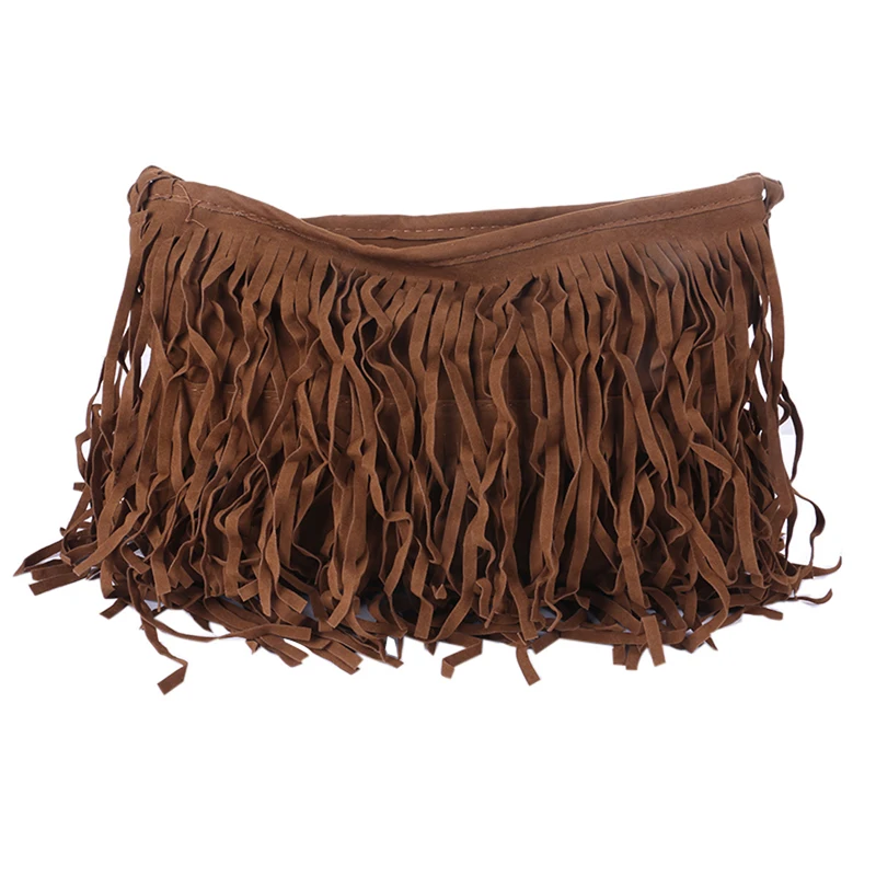 HEFLASHOR Womens Tassle Fringe Faux Suede Shoulder Messenger Crossbody Bag Handbag Purse Black Brown White