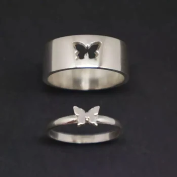 MKENDN Butterfly Ring High Quality Couple Ring Lovers Ring Gif For Lover Jewelry
