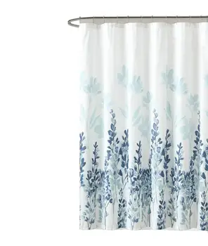 

Fabric Waterproof Shower Curtain with Rust Proof Grommet &12 Hooks (72 inch by 72 inch) Bathroom Bathtub Curtain Floral Print