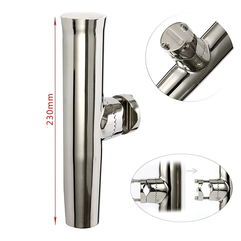 

FISHING ROD HOLDER - 9 inch Clamp On 360 Degree Adjustable Fishing Rod Holder - Clamp to Fit 7/8 inch to 1 inch Tube with pin(we