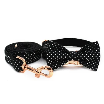 

Custom metal buckle free engrave name ID dog collar for small medium large dog labrador dog collar with bow tie pet leash straps