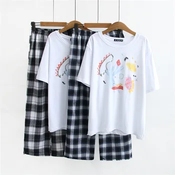 

2020 New Oversize Plus Size Short Pullover Ankle-length Pants Elastic Waist Casual Solid O-neck women set