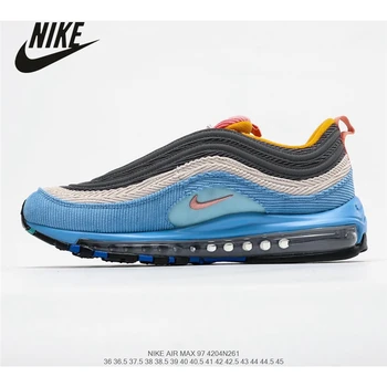 

Air Max 97 Pink Corduroy 3M reflective Men's retro full palm cushion sports shoes CQ7512-462