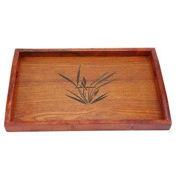 

LUDA Meal Tea Drink Tray Wooden Breakfast Tea Tray with Handle Kitchen Catering Breakfast Service