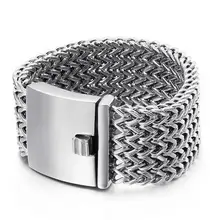Новая Мода 316 нержавеющая сталь звенья цепи браслеты полированный сетчатый Браслет мужские оптовые ювелирные аксессуары