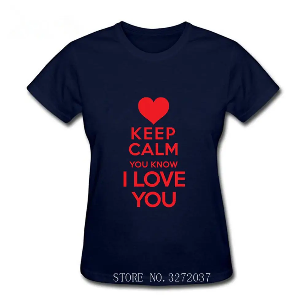 Женская Повседневная футболка с надписью tricou_keep_calm_i _love_you принтом женская
