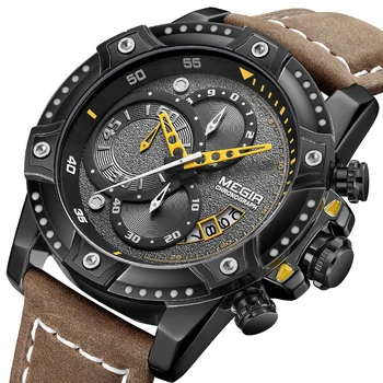 

Tide Brand New Watch Men's Multifunctional Chronograph Leather Sports Quartz Watches Casual Dress