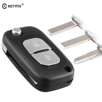 

KEYYOU 2 Buttons Car Key Case Cover Remote Flip Folding Car Key Shell For Renault Clio 3 Megane Kangoo Modus