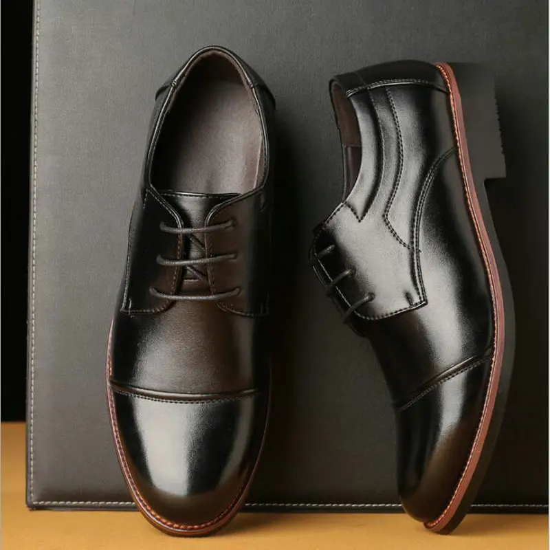 

Men Office Shoes Black Brown Oxford Shoes big plus Size 38-48 Men Leather Dress Shoes Pointed Toe Business Formal Shoes