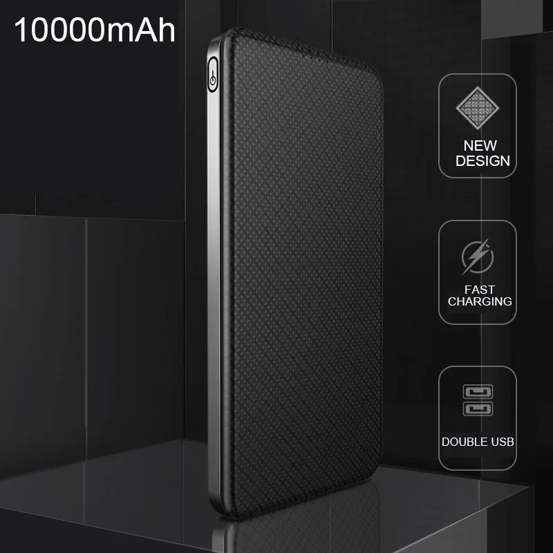 

10000mAh Ultra Thin Excellent Design Portable Power Bank FAST Charging Double USB Powerbank For Smart Mobile Phone