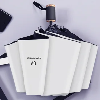 

Vertical Embroidered Creative Sunny Rain Umbrella Vinyl Folding Sun-resistant Parasol Women's UV-Protection Parasol Rain Umbrell