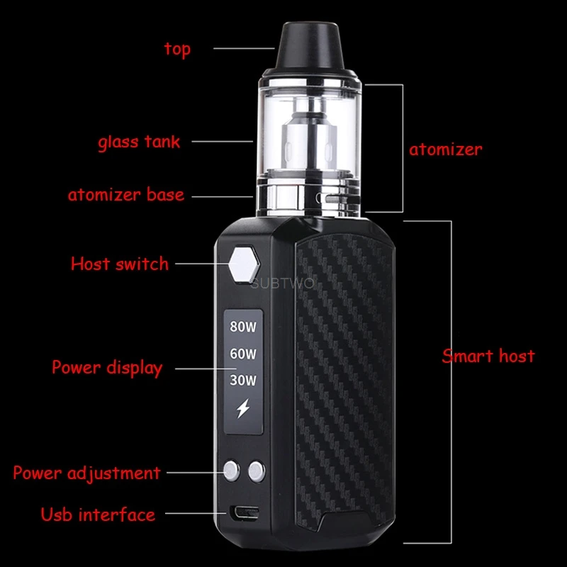 JSD 80 Вт коробка мод vape комплект 2200 мАч встроенный аккумулятор с 3,5 мл емкость для жидкости испаритель кальян ручка электронная сигарета стартовый набор