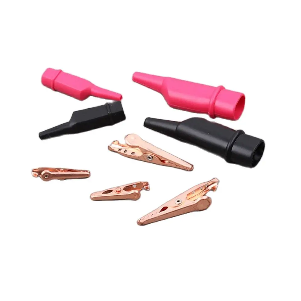 10pcs Copper Crocodile Alligator  Insulated Wire Test Clip With Protective Jack Absolutely Safe For Electrical