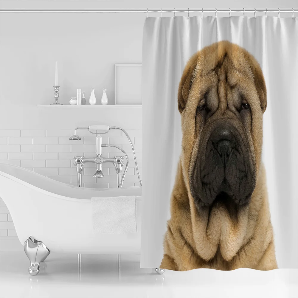 Sanddog Shar Pei занавеска для душа Водонепроницаемая занавеска для ванной из полиэстера занавеска для ванной домашний декор 12 крючков