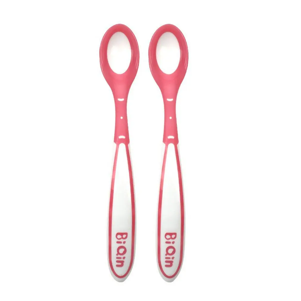 2pcs/set Safety Spoons Warm Soup Spoon Child Medicine Infant Temperature Sensing Toddler Anti Scald | Мать и ребенок