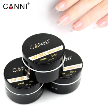 

free shipping 15ml canni factory nail art clear, white ,pink color uv builder nail extend uv soak off transparent uv gel