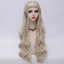 Косплей микс 67-80 см Хэллоуин Рождественская вечеринка Лолита длинные волнистые Омбре плетение Синтетический Аниме косплей парик+ шапка