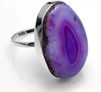 

Genuine Botswana Agate Ring 925 Sterling Silver, USA Size : 8, 2SR623