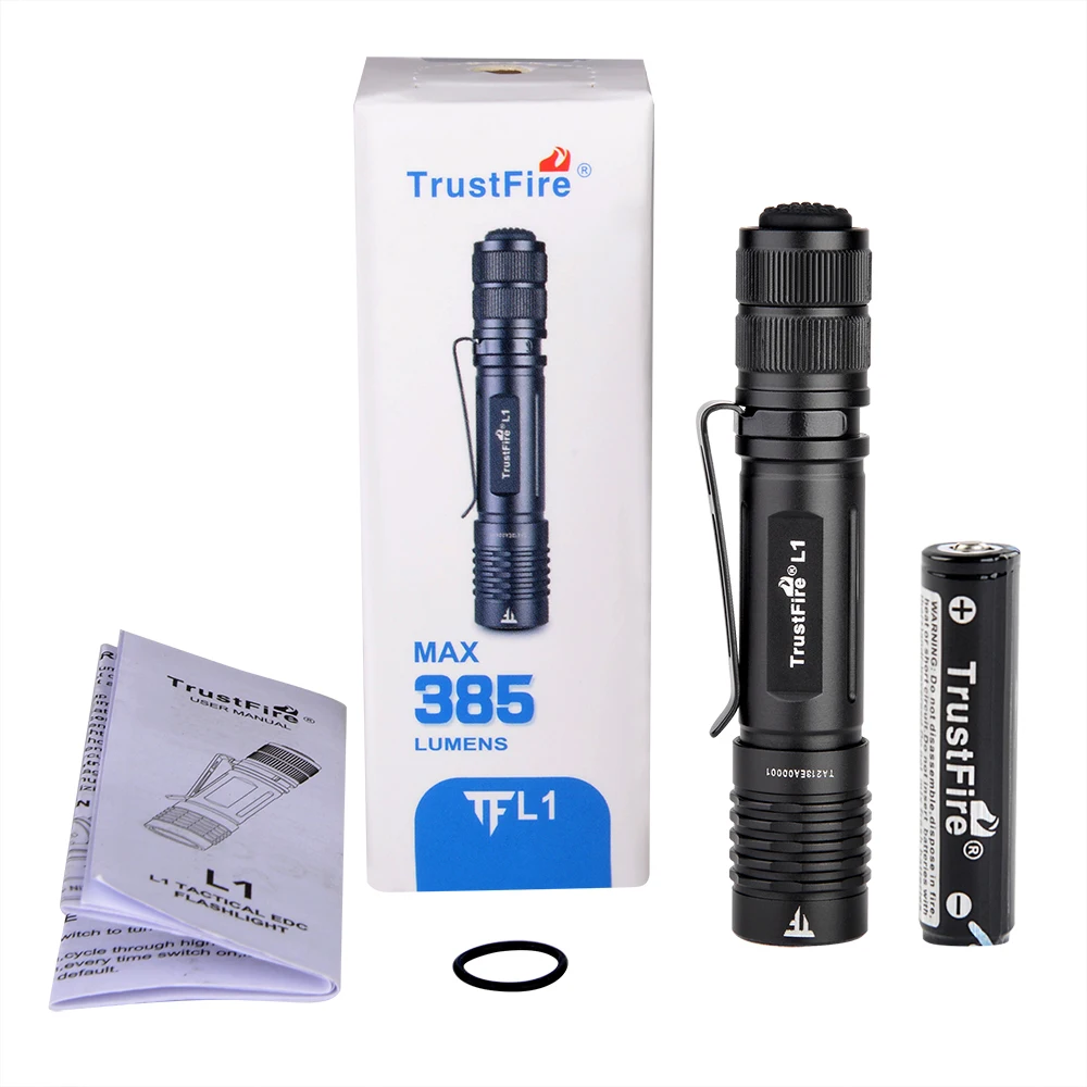 Trustfire L1 фонарь тактический EDC светодиодный с батареей AAA/10440 зажимом задний