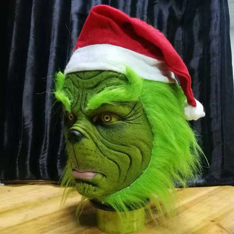 1 шт. рождественские Волшебные маски Grinch шаль Grinch Green Mob маска рождественские ролевые Вечерние Маски для взрослых