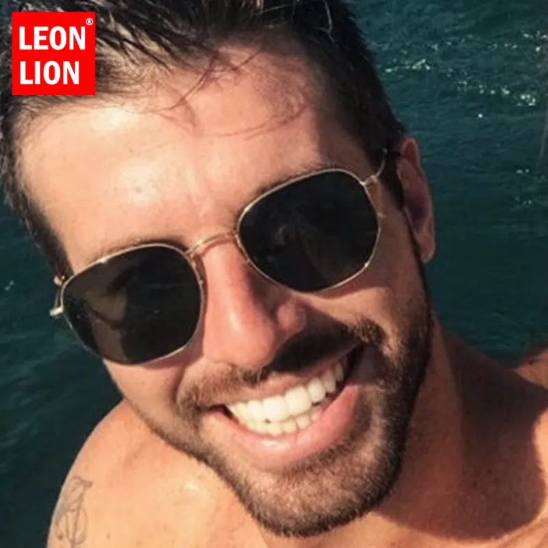 

LeonLion Fashion Retro Sunglasses Men 2019 Square Vintage Glasses for Men/Women Luxury Sunglasses Men Small Lunette Soleil Homme