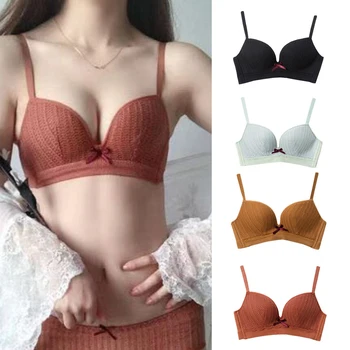 

Female Underwear Sexy Lace Wire Free Bralette Simple Comfortable Seamless Bras For Women Push Up Bra Sexy Plus Size Lingerie