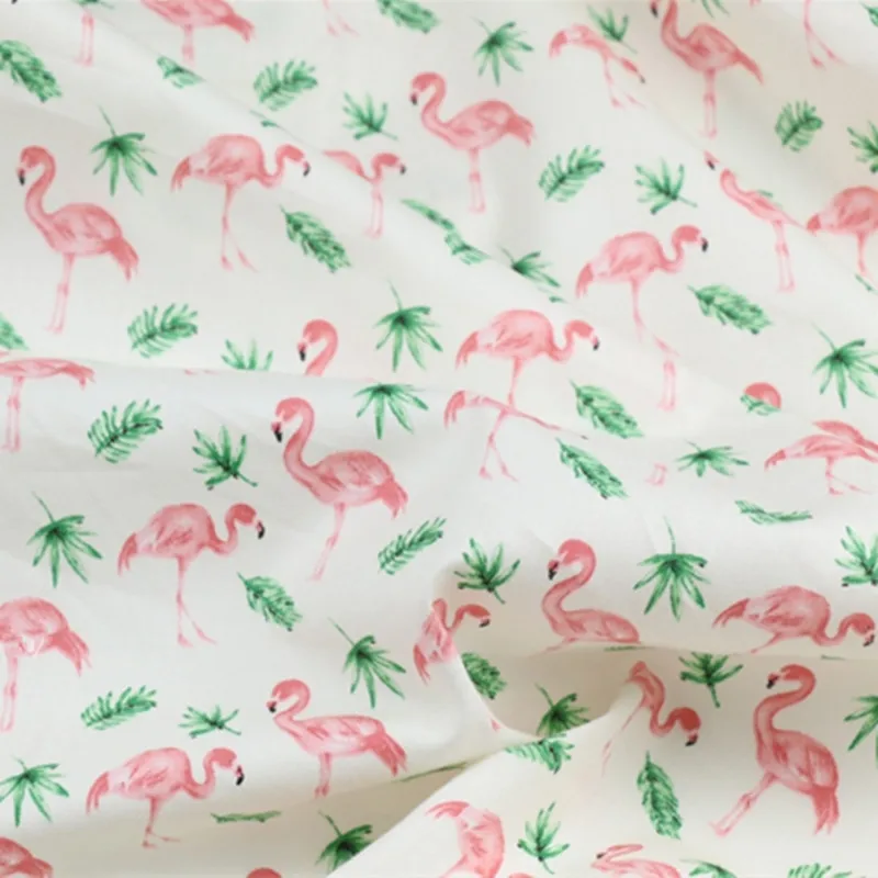 Фламинго печати хлопок текстильная ткань ремесло лоскутное DIY шитье жир общежития четыре сезона Лист предназначен для ребенка и ребенка