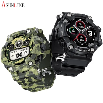 

Men Camouflage military style smart watch1.3" Full Touch Round Touch Screen IP68 Waterproof Fitness Tracker Heart Rate Monitor