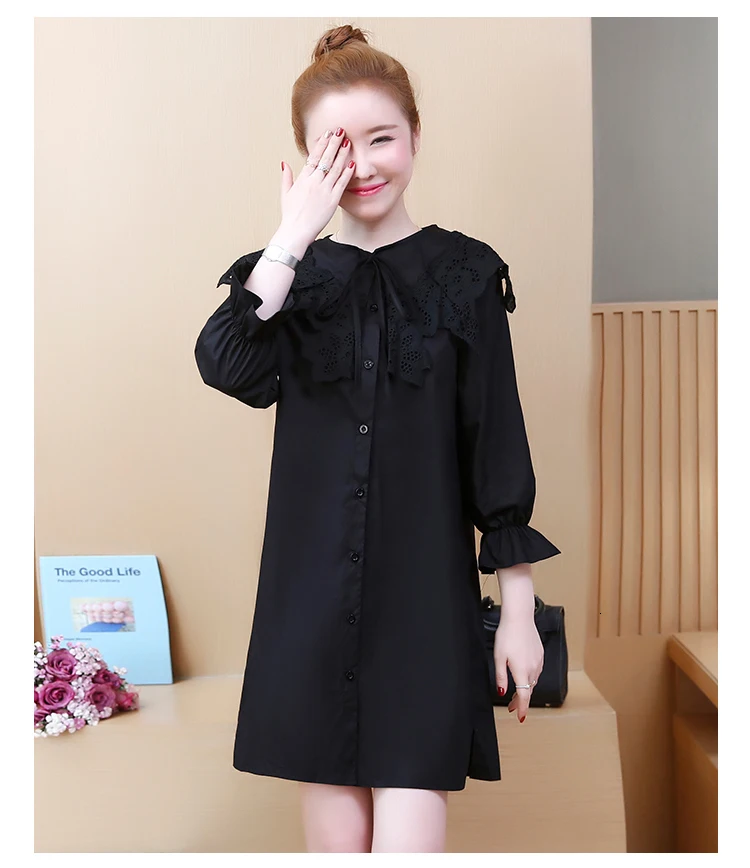 YICIYA, черные платья размера плюс для женщин, xxxl, 4xl, 5xl, кружевная футболка, мини платье, одноцветное, винтажное, зима, весенняя одежда