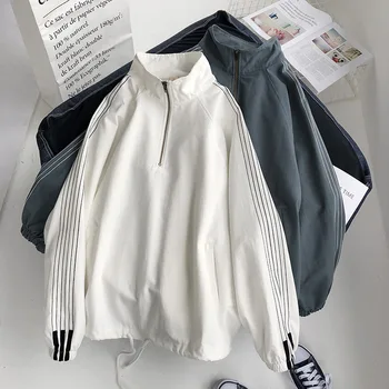 

2020 New Women's Jackets Stand Collar Half Zipper Sweatshirts Female Autumn Thin Loose Korean Version Coats Female