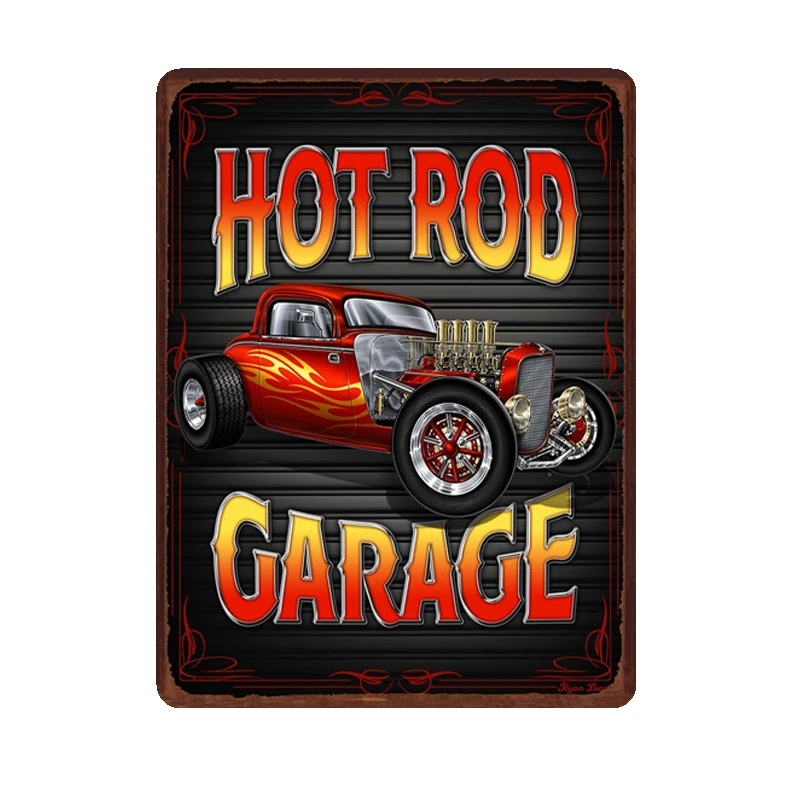 HOT ROD табличка винтажная металлическая жестяная вывеска Бар Паб декоративные тарелки папа гараж наклейки на стену художественный плакат рождественские украшения для дома подарок MN35 - Цвет: A