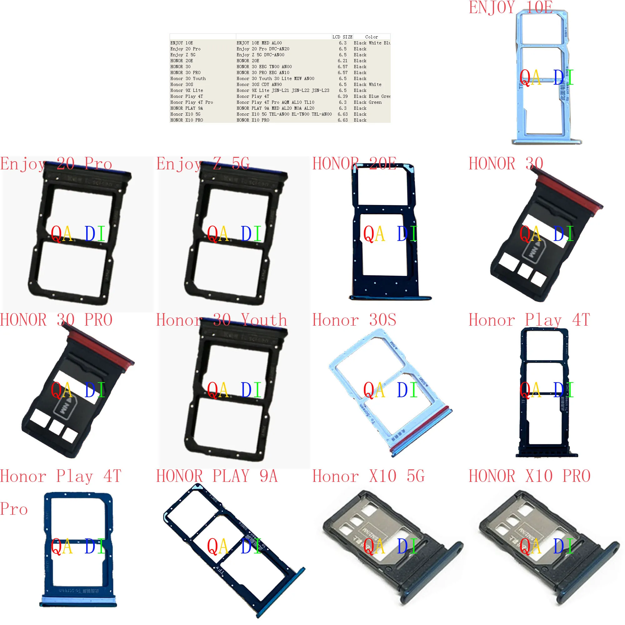 Sim-карта для HUAWEI ENJOY 10E 20 Pro Z 5G HONOR 20E 30 Youth 30S 9X Lite Play 4T 9A X10 MED AL00 DVC AN20 AN00 EBG TN00 AN10 MXW |