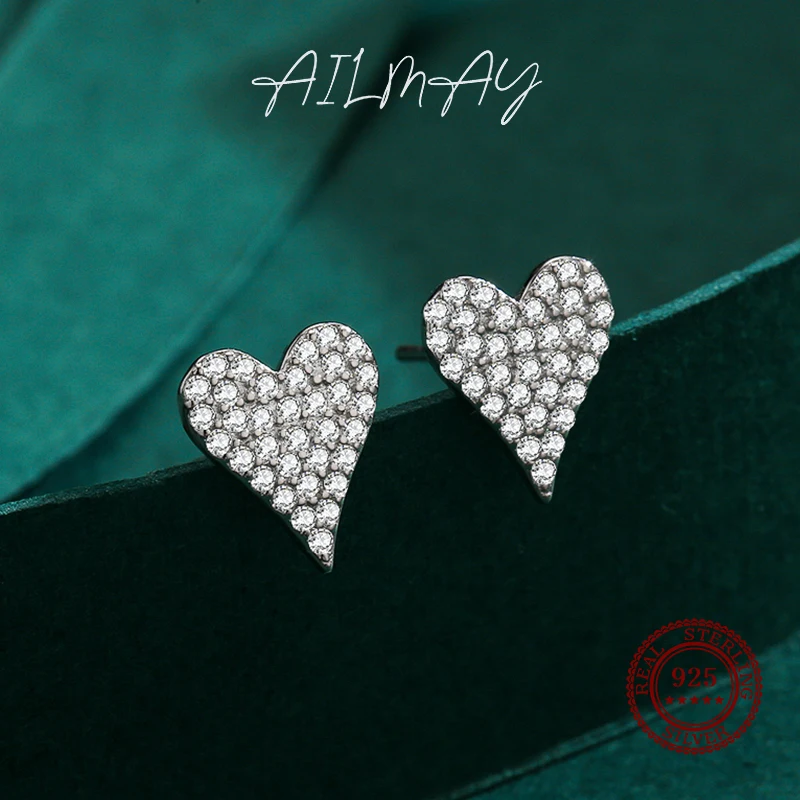 Orecchini A Cuore In Argento Sterling 925 Per Donne – Piccoli E Ipoallergenici, Regalo Con Panno Incluso