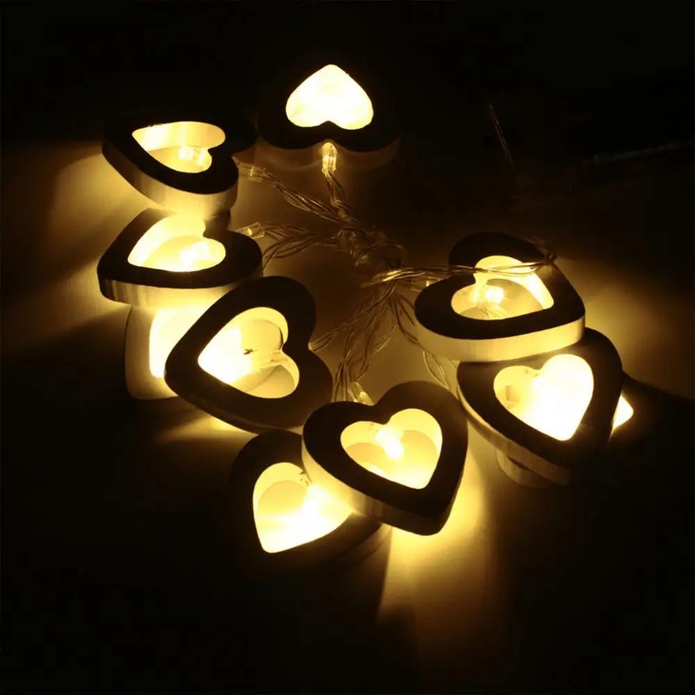 

1.2 Meter String Light 10 LED Warm white Heart String Fairy Light for Christmas Holiday Wedding Outdoor Stage Xmas Decoration
