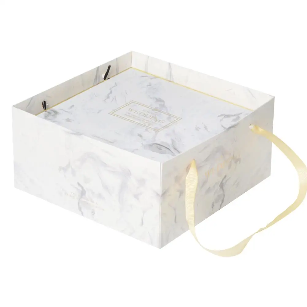 Marbled Wedding Gift Box Bridesmaid with Hand Candy Small Bag for Baby Shower Supplies | Дом и сад