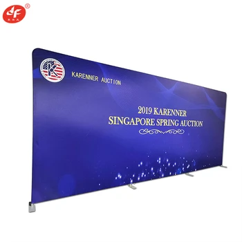 

20ft Durable Custom Aluminum Frame Tension Fabric Display With Single Side Print For Retail Shop Promotion Booth
