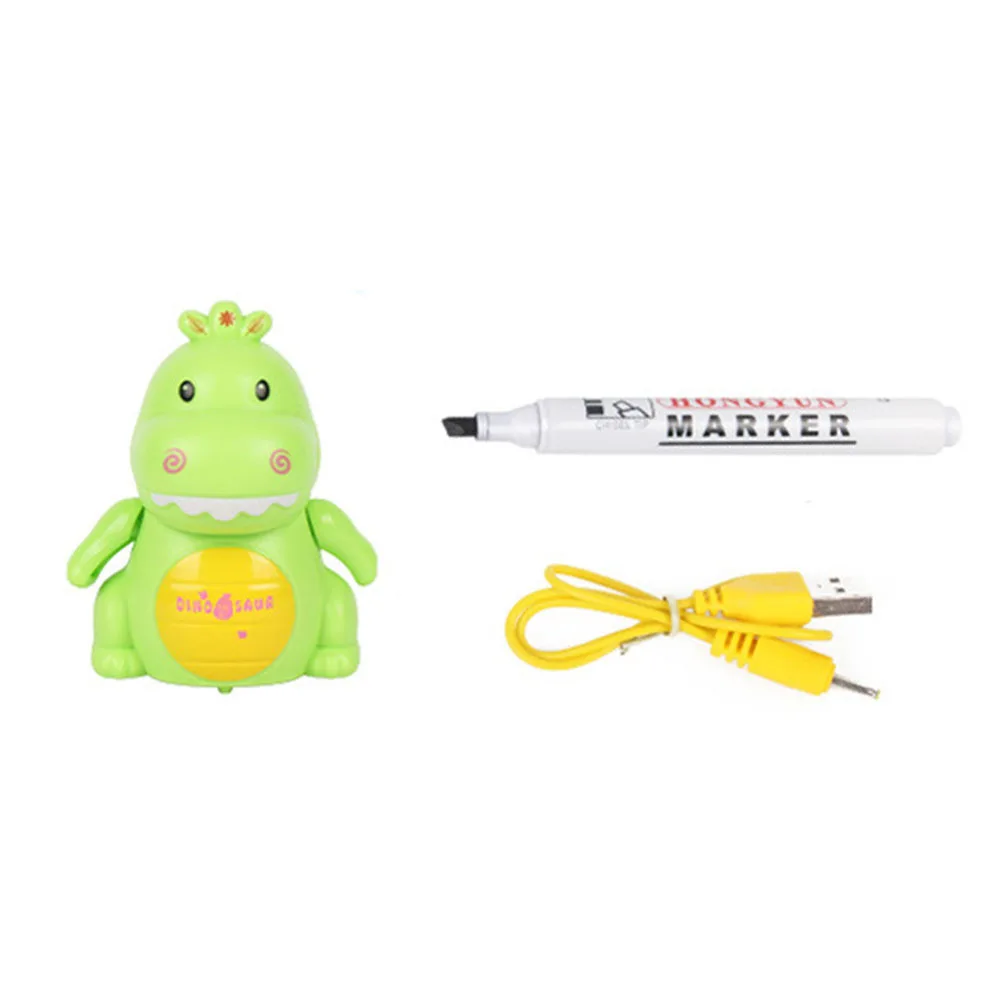 Mini Pig Robot Inductive Line Drawing Toys with Light Music Education Toy with Drawing Pen USB 3